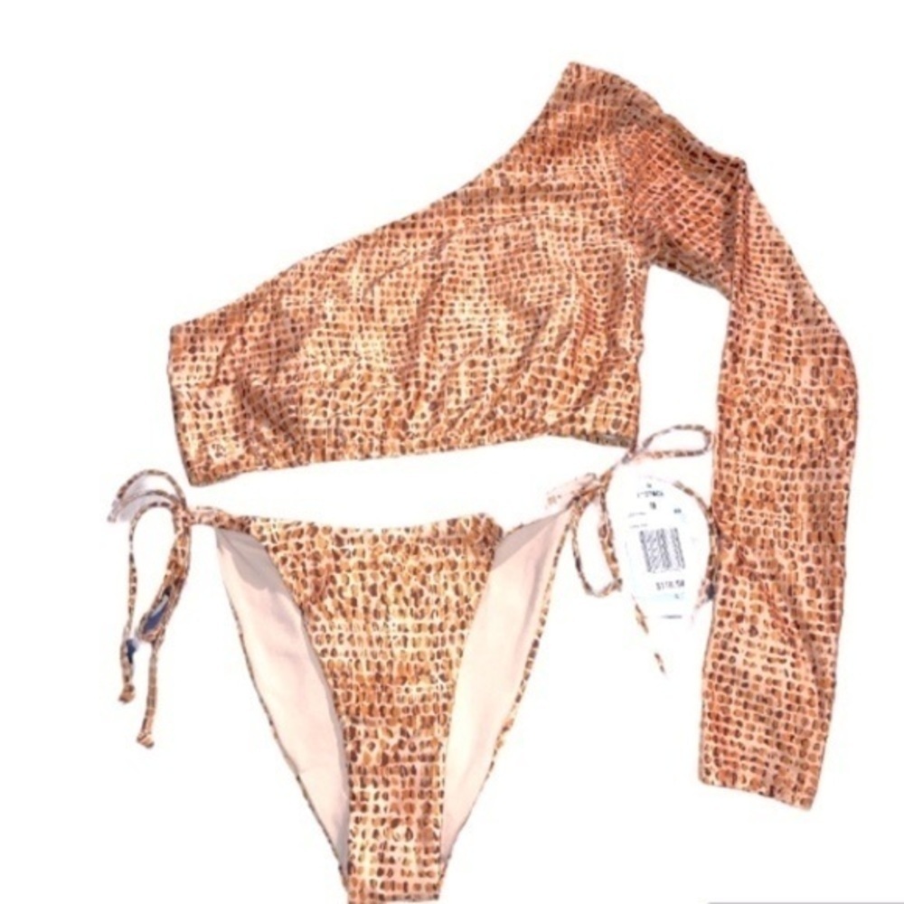 NWT L*Space Cardi Rash Guard Top & Lennox Bottom Bitsy SET Wild Bunch Print Med